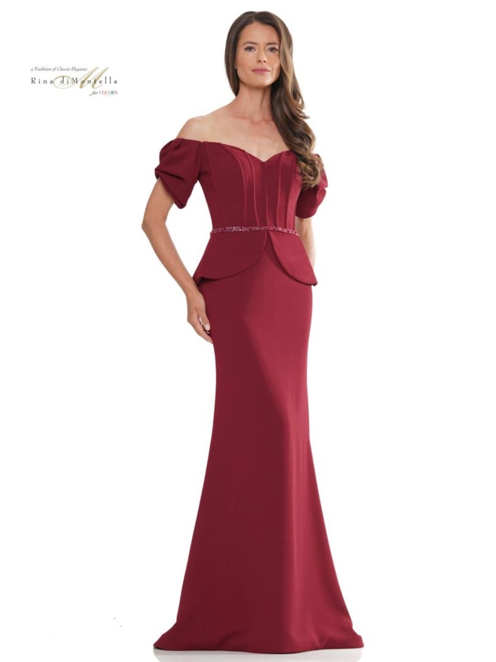 Rina diMontella RD2965 Gown in Burgundy